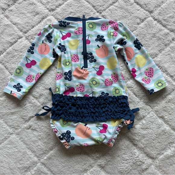 Ruffle Butts | Fruit Fiesta One Piece Rash Guard | Size 12-18 Months - Picture 3 of 8